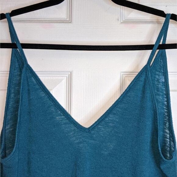 Urban Outfitters Project Social T Made In LA Teal Blue Sheer V Neck Tank Top S - Picture 4 of 13